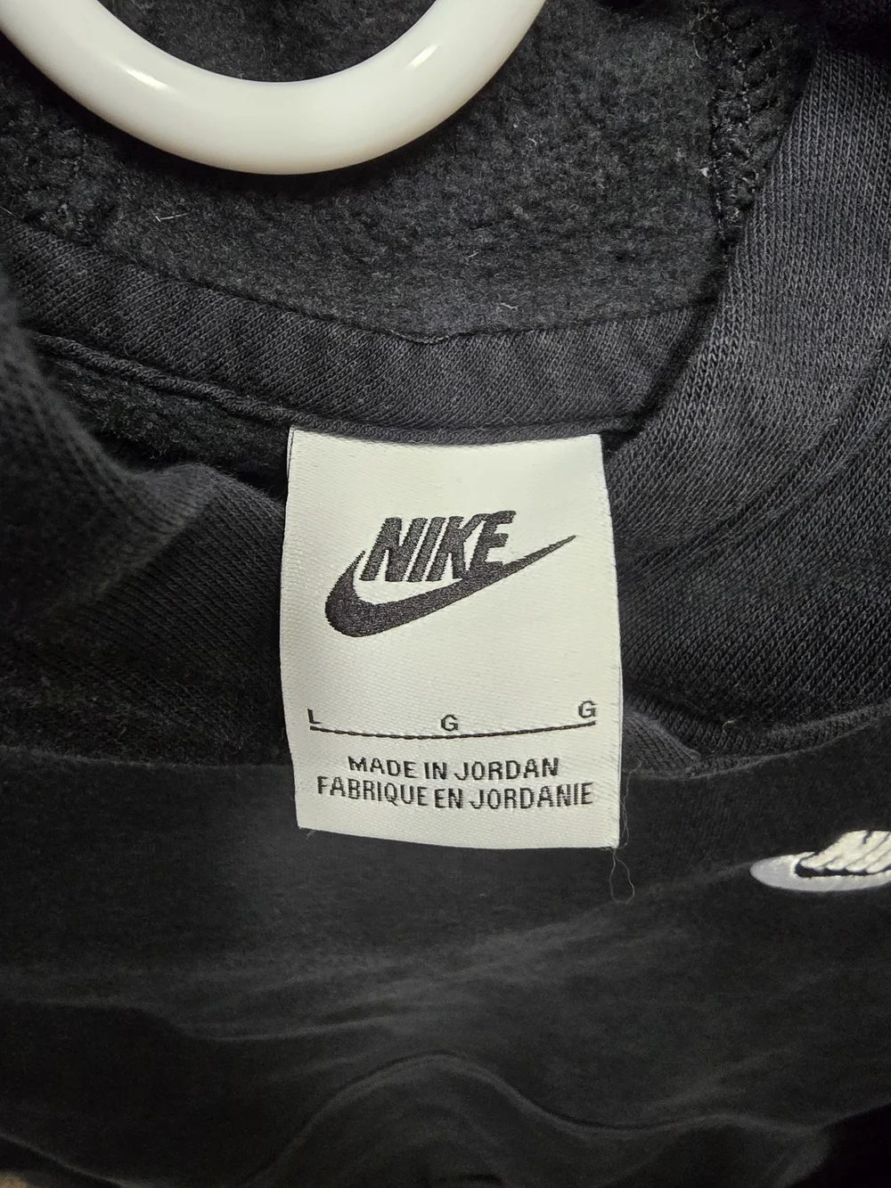 Nike Youth Large Black Fleece Pullover Hoodie Embroidered Swoosh Sweatshirt